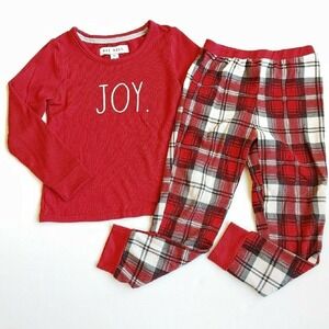 Rae Dunn Holiday Joy Pajamas 4T Red Plaid